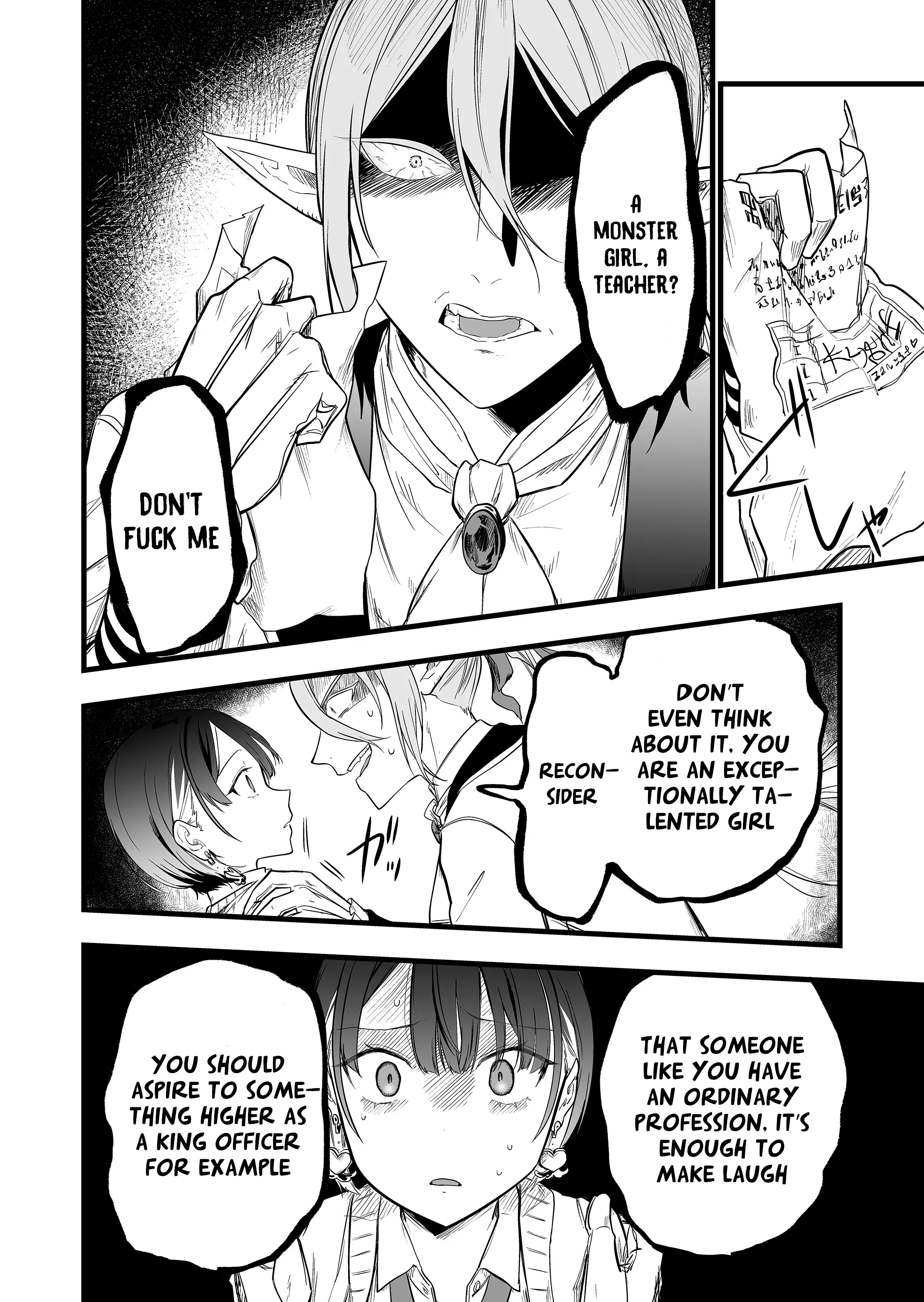 Halaman dari "Ano Toki Tasukete Itadaita Monster Musume desu." Isekai Ossan Kyoushi Totsuzen no Moteki ni Konwaku suru Chapter 2