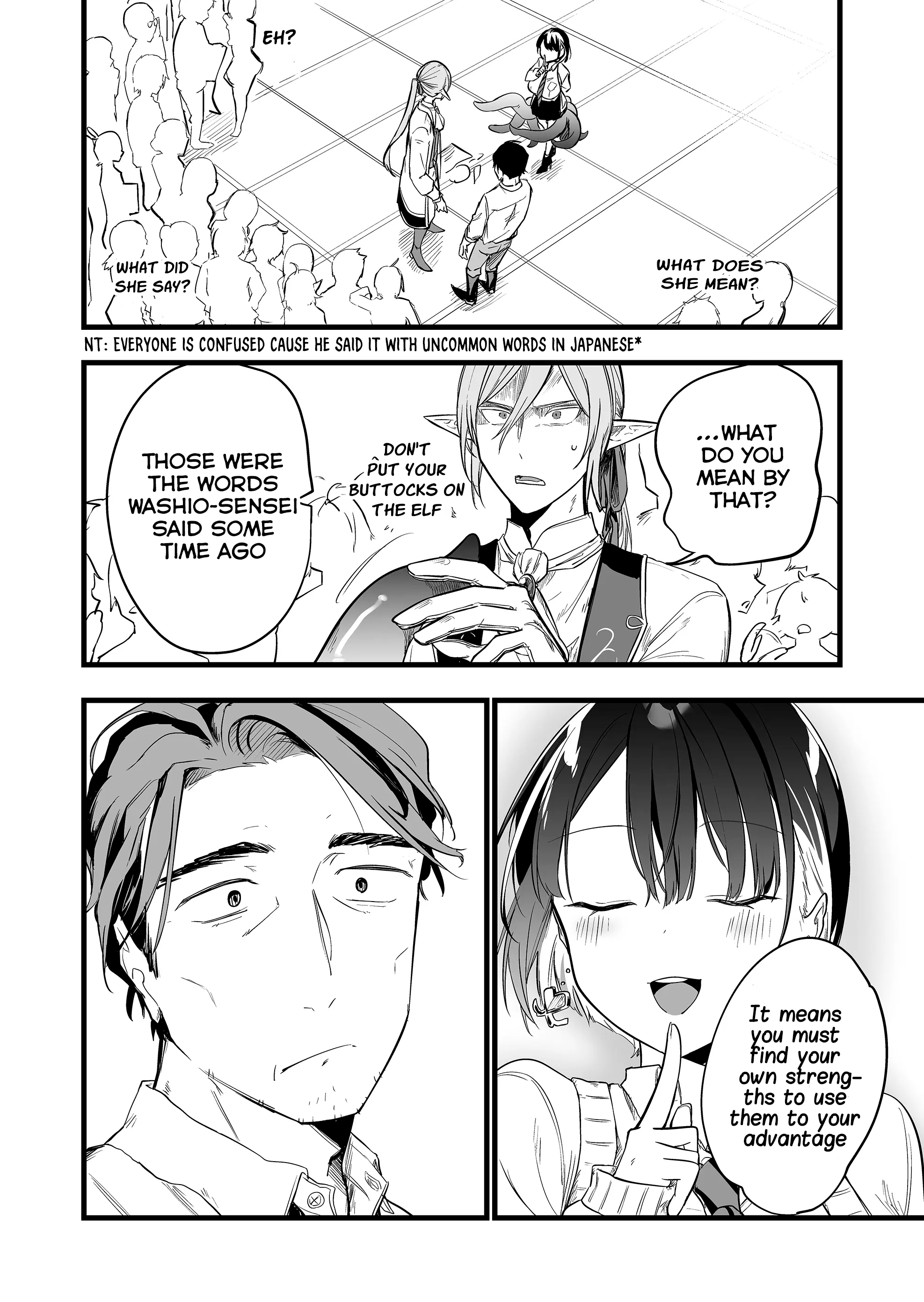 Halaman dari "Ano Toki Tasukete Itadaita Monster Musume desu." Isekai Ossan Kyoushi Totsuzen no Moteki ni Konwaku suru Chapter 2