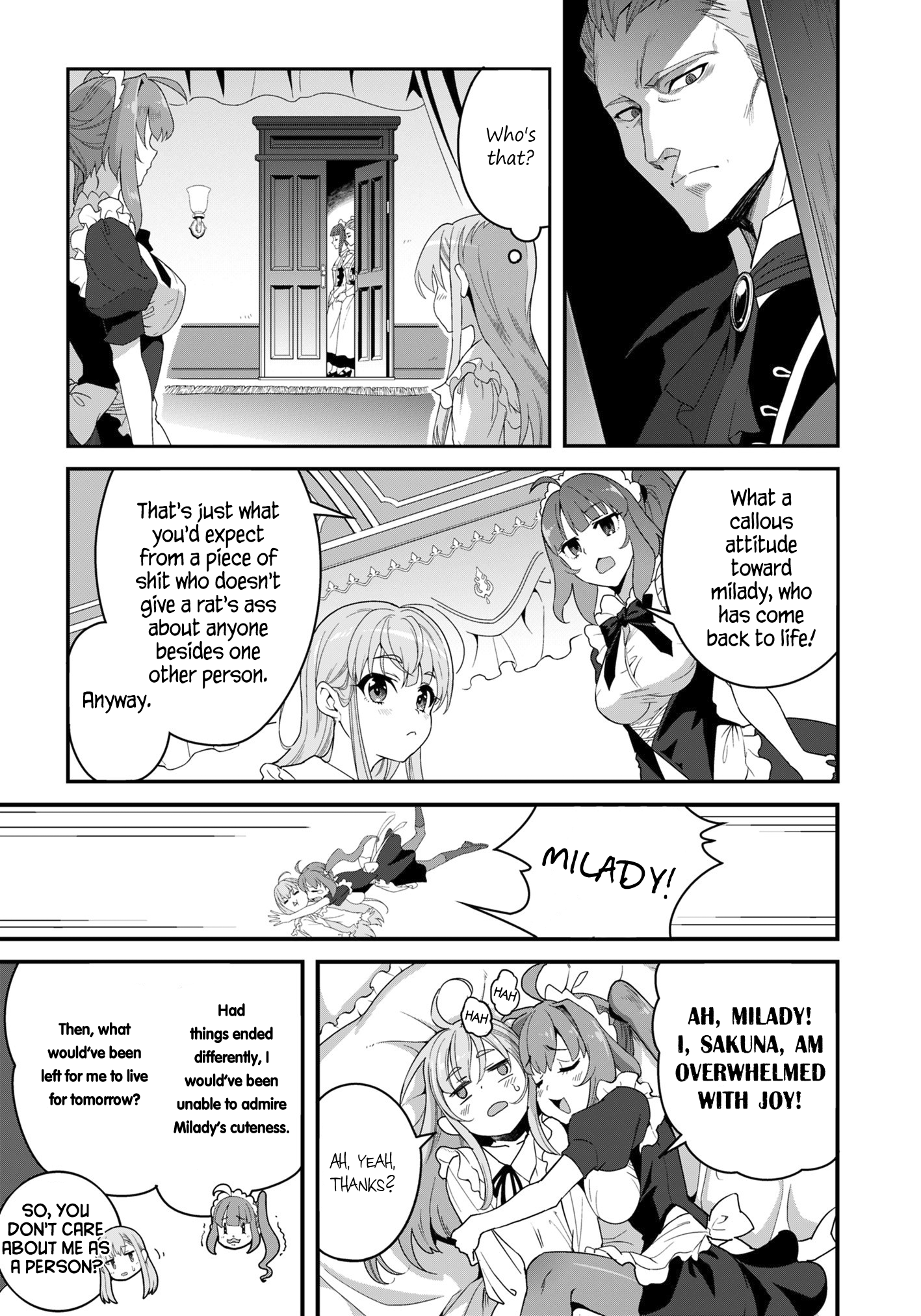 Halaman dari Reijou Alice no Eiyuutan: Kizoku no Shoujo ni Tensei shita Eiyuu wa Yagate Saikyou to nari Hitobito wo Sukuu tame Musou suru Chapter 1