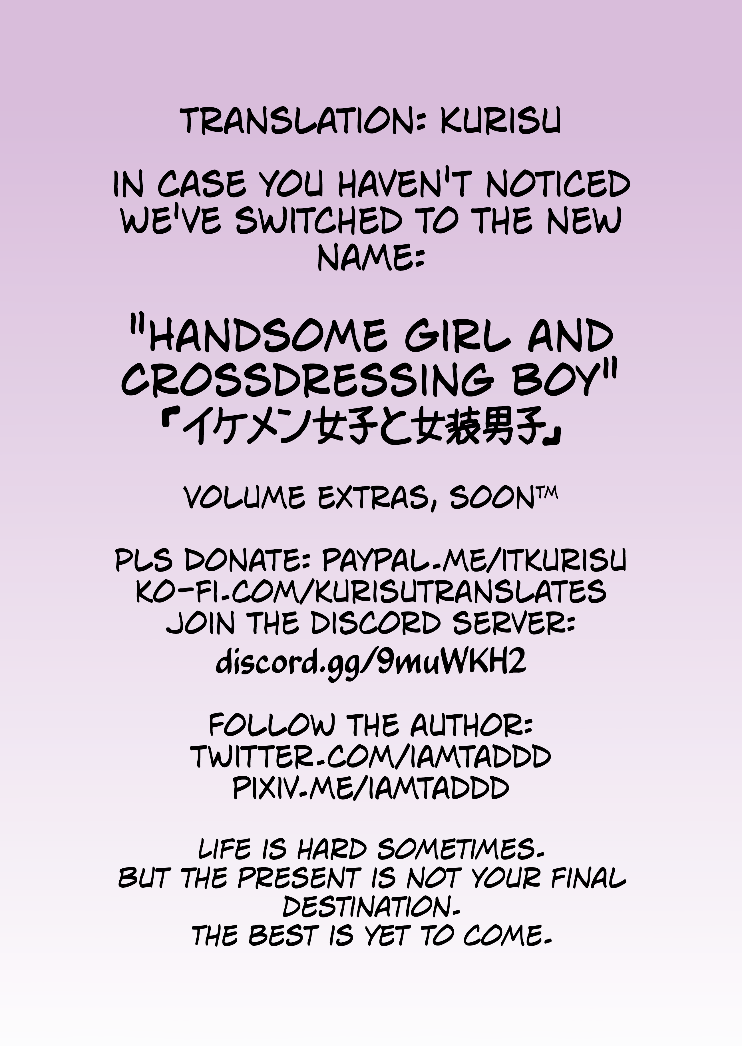 Halaman dari Ikemen Joshi to Josou Danshi Chapter 50