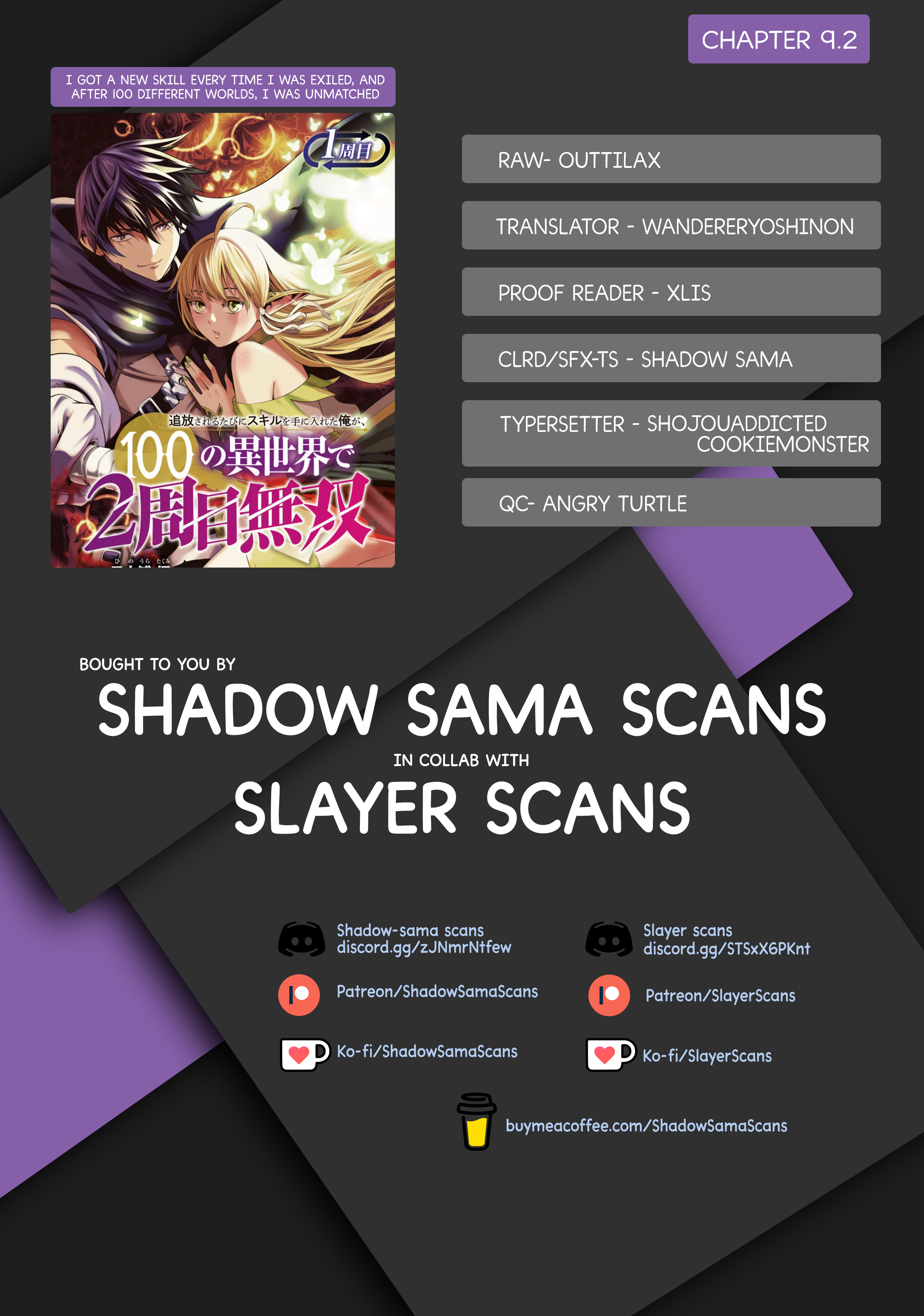 Halaman dari Tsuihousareru Tabi ni Skill wo Te ni Ireta Ore ga, 100 no Isekai de 2-shuume Musou Chapter 9.2