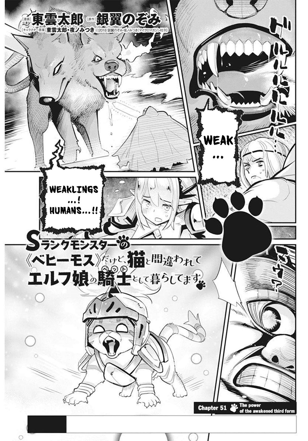 Halaman dari S-Rank Monster no "Behemoth" Dakedo, Neko to Machigawarete Elf Musume no Pet to Shite Kurashitemasu Chapter 51