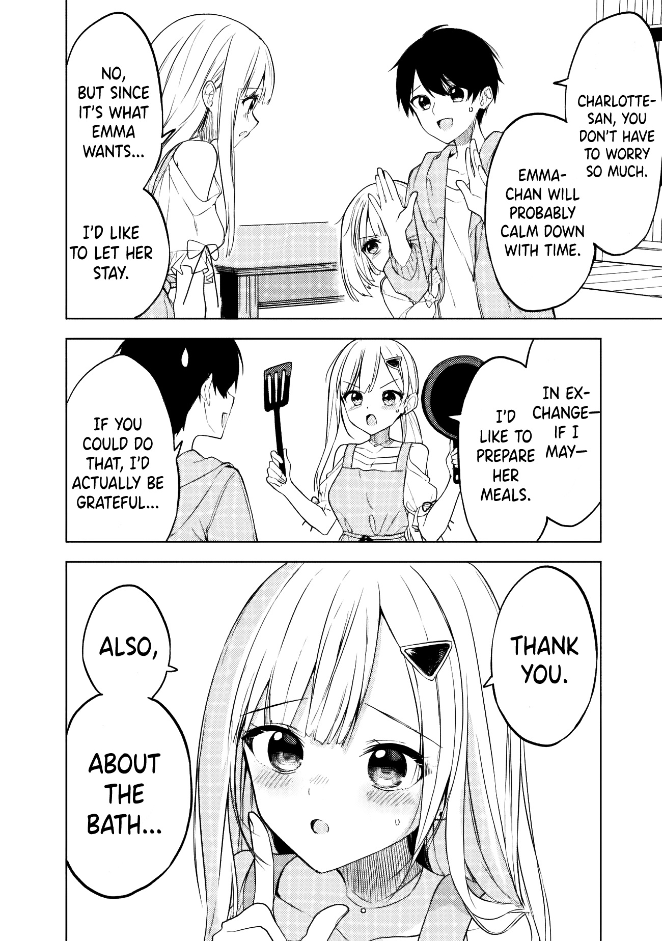 Halaman dari Maigo ni Natteita Youjo wo Tasuketara, Otonari ni Sumu Bishoujo Ryuugakusei ga Ie ni Asobi ni Kuru You ni Natta Ken ni Tsuite Chapter 12